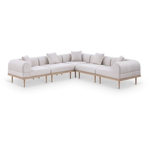 Meridian Furniture 106.5&quot Beige Laguna Olefin 5pc. Patio Modular Sectional