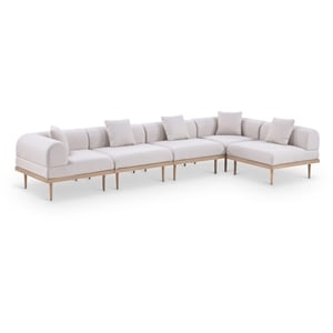 Meridian Furniture 142&quot Beige Laguna Olefin 5pc. Patio Modular Sectional