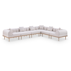 Meridian Furniture 142&quot Beige Laguna Olefin 6pc. Patio Modular Sectional