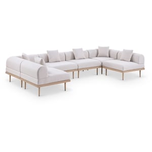 Meridian Furniture 142&quot Beige Laguna Olefin 6pc. Patio Modular Sectional