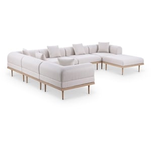Meridian Furniture 142&quot Beige Laguna Olefin 7pc. Patio Modular Sectional