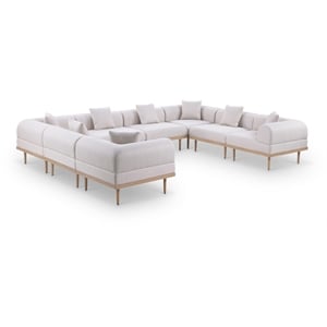 Meridian Furniture 142&quot Beige Laguna Olefin 8pc. Patio Modular Sectional