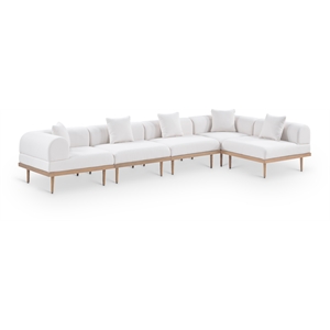 Meridian Furniture 142&quot Cream Laguna Olefin 5pc. Patio Modular Sectional