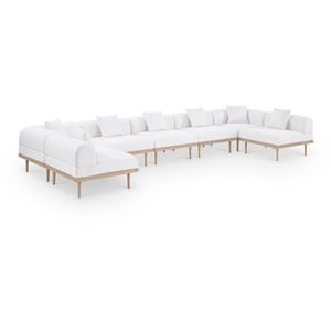 Meridian Furniture 177.5&quot Cream Laguna Olefin 7pc. Patio Modular Sectional