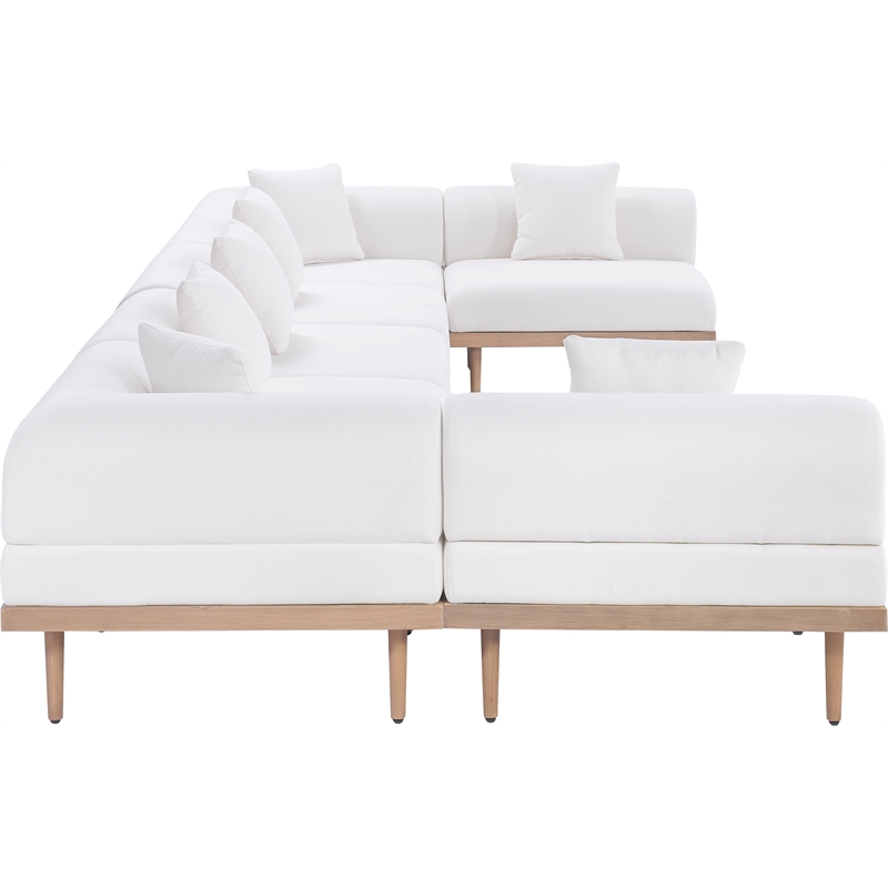 meridian furniture 177.5&quot cream laguna olefin 7pc. patio modular sectional