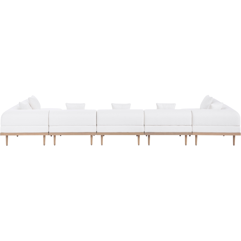 meridian furniture 177.5&quot cream laguna olefin 7pc. patio modular sectional