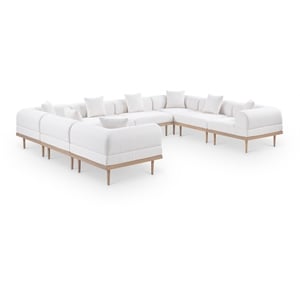 Meridian Furniture 142&quot Cream Laguna Olefin 8pc. Patio Modular Sectional