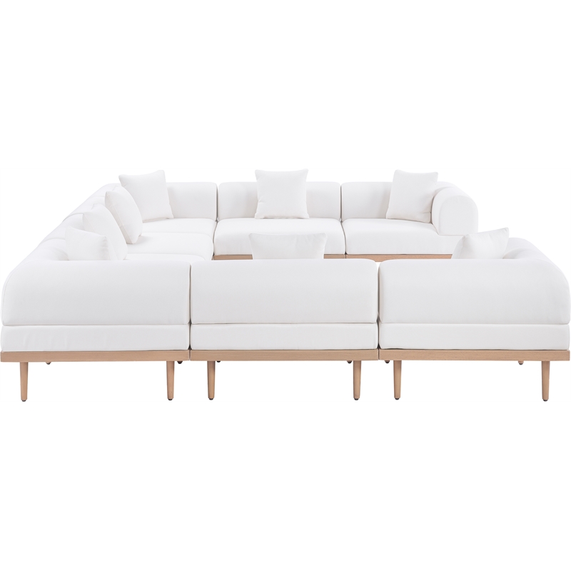 meridian furniture 142&quot cream laguna olefin 8pc. patio modular sectional