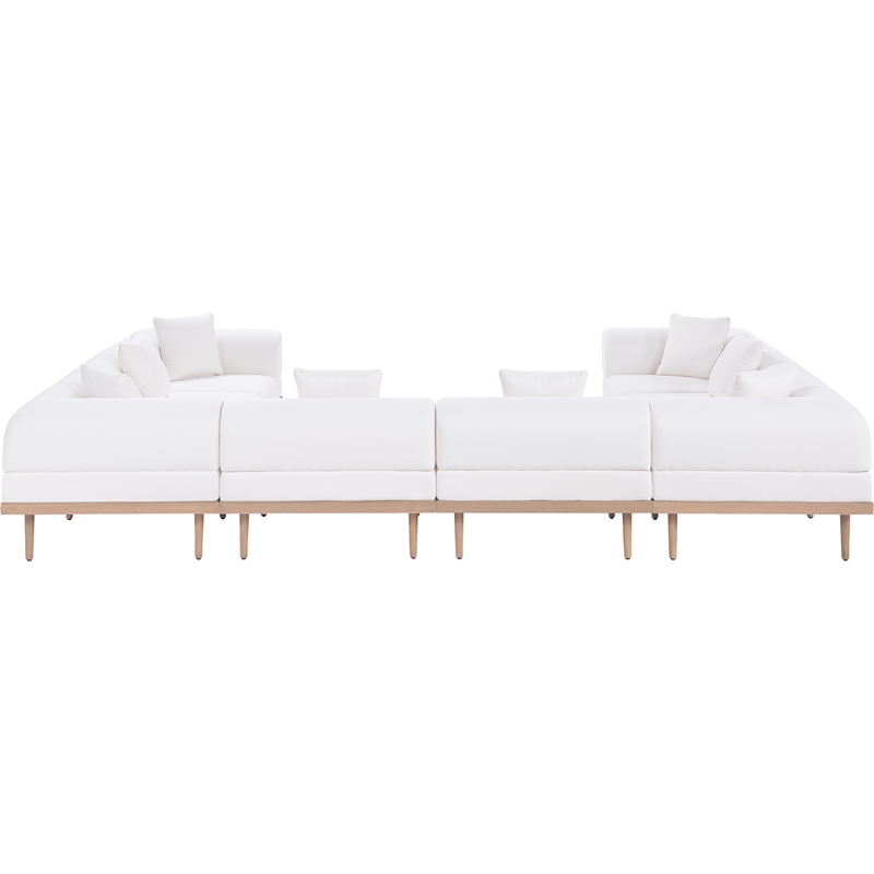 meridian furniture 142&quot cream laguna olefin 8pc. patio modular sectional