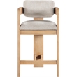Meridian Furniture Sacha Beige Linen Textured Fabric Upholstered Counter Stool
