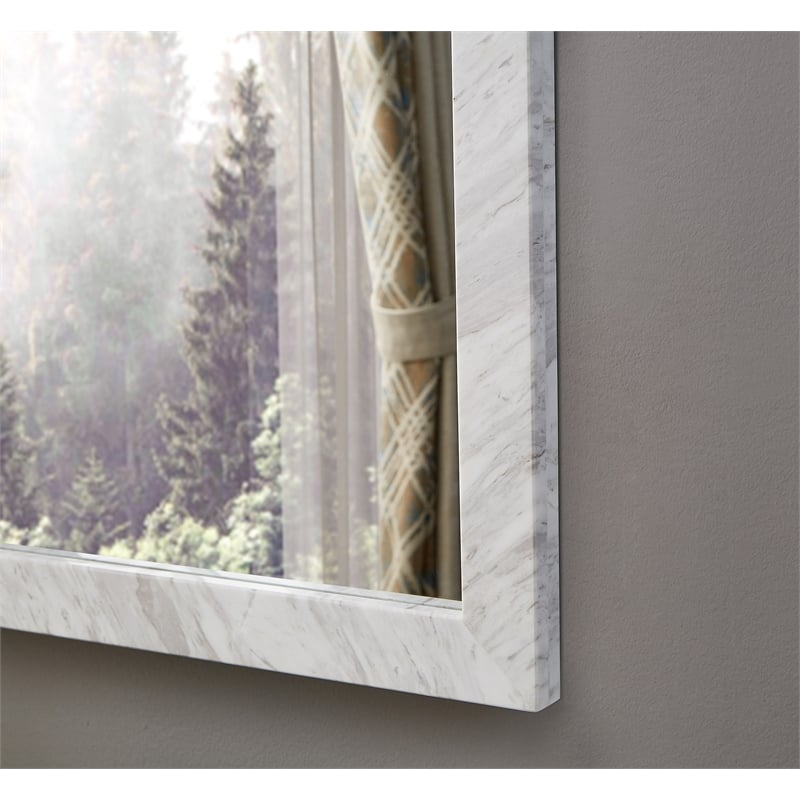 Meridian Furniture Pavia White Genuine Marble Frame Mirror