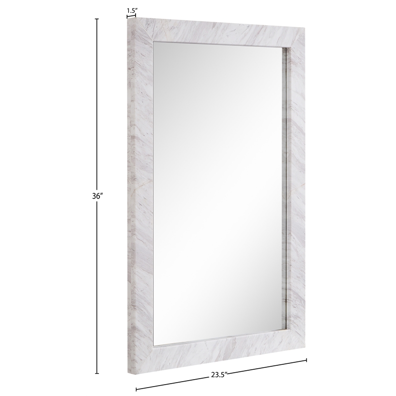 Meridian Furniture Pavia White Genuine Marble Frame Mirror