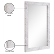 Meridian Furniture Pavia White Genuine Marble Frame Mirror