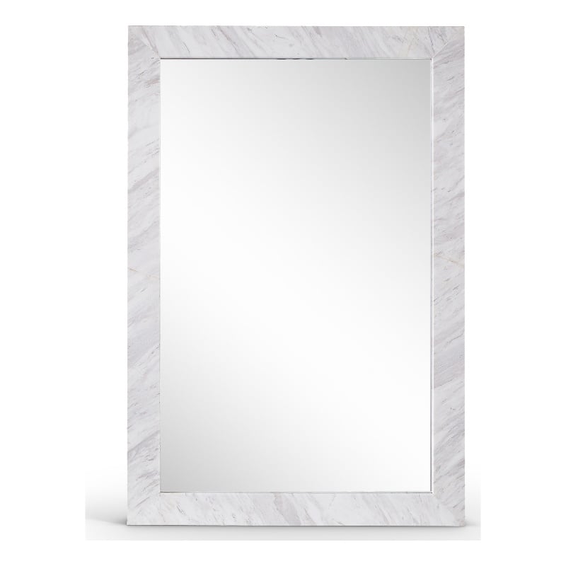Meridian Furniture Pavia White Genuine Marble Frame Mirror