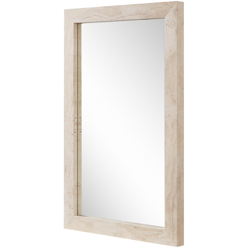 Meridian Furniture Pavia Natural Genuine Travertine Frame Mirror