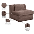 Meridian Furniture Stellar Brown Chenille Fabric Modular Chair