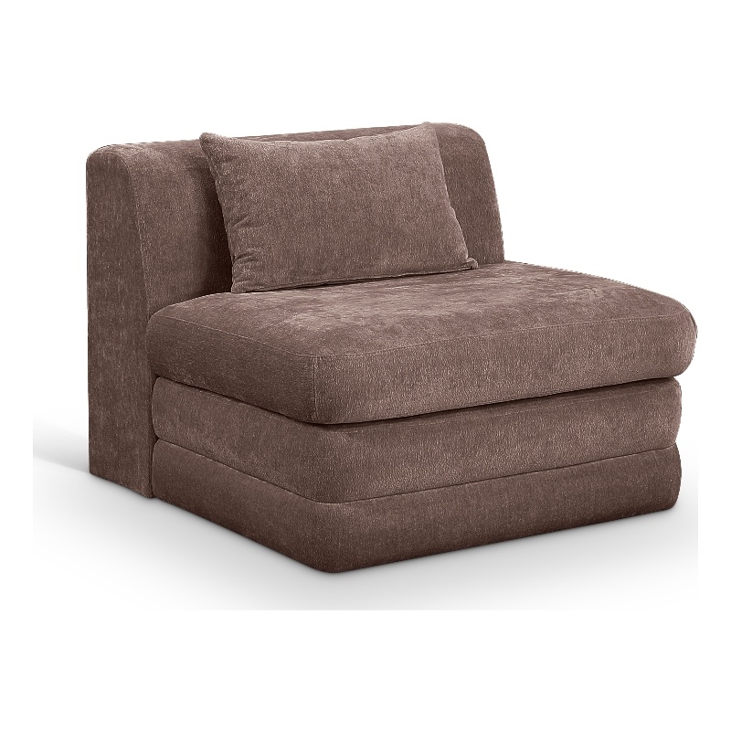 Meridian Furniture Stellar Brown Chenille Fabric Modular Chair