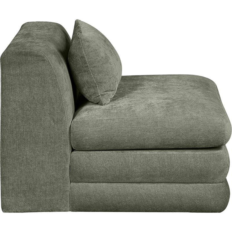 Meridian Furniture Stellar Green Chenille Fabric Modular Chair