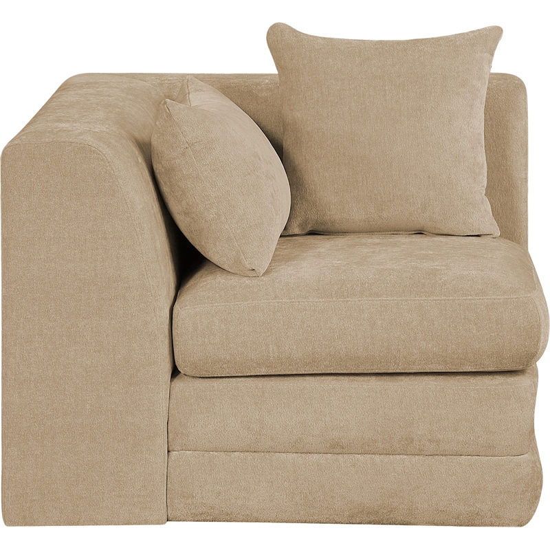 Meridian Furniture Stellar Beige Chenille Fabric Corner Modular Chair