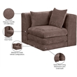 Meridian Furniture Stellar Brown Chenille Fabric Corner Modular Chair