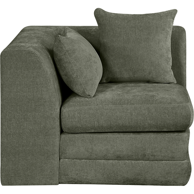 Meridian Furniture Stellar Green Chenille Fabric Corner Modular Chair