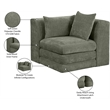 Meridian Furniture Stellar Green Chenille Fabric Corner Modular Chair