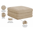 Meridian Furniture Stellar Beige Chenille Fabric Modular Ottoman