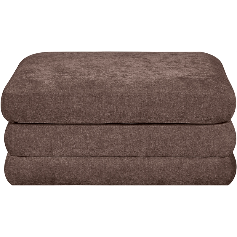 Meridian Furniture Stellar Brown Chenille Fabric Modular Ottoman