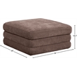 Meridian Furniture Stellar Brown Chenille Fabric Modular Ottoman