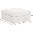 Meridian Furniture Stellar Cream Chenille Fabric Modular Ottoman