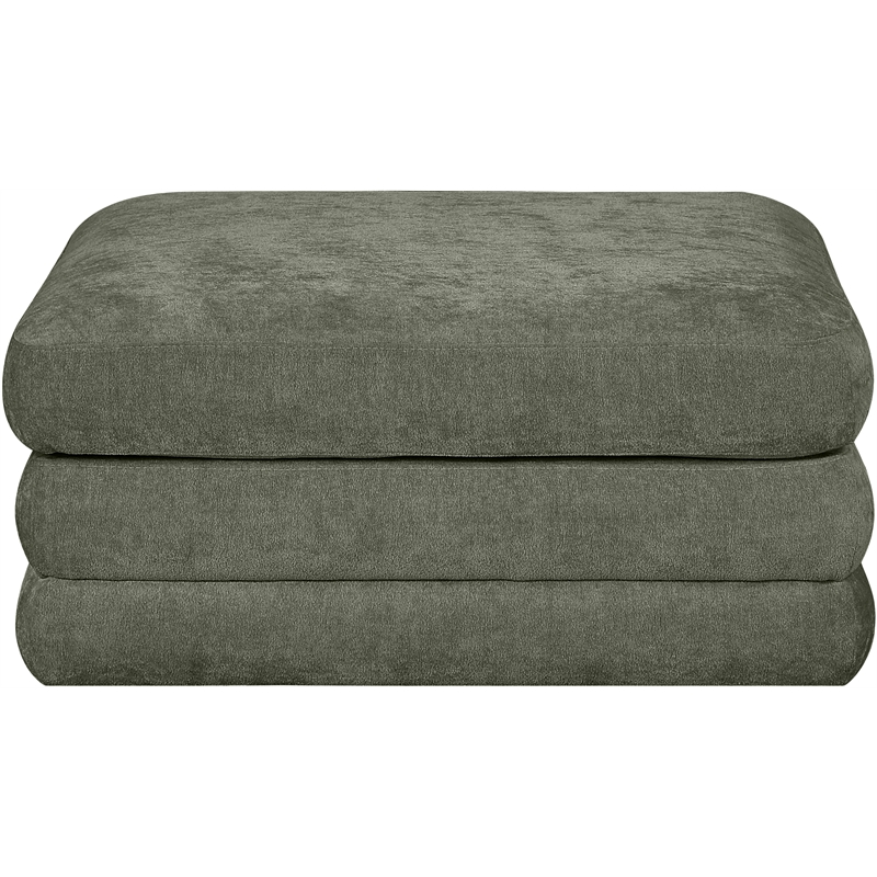Meridian Furniture Stellar Green Chenille Fabric Modular Ottoman