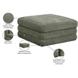 Meridian Furniture Stellar Green Chenille Fabric Modular Ottoman