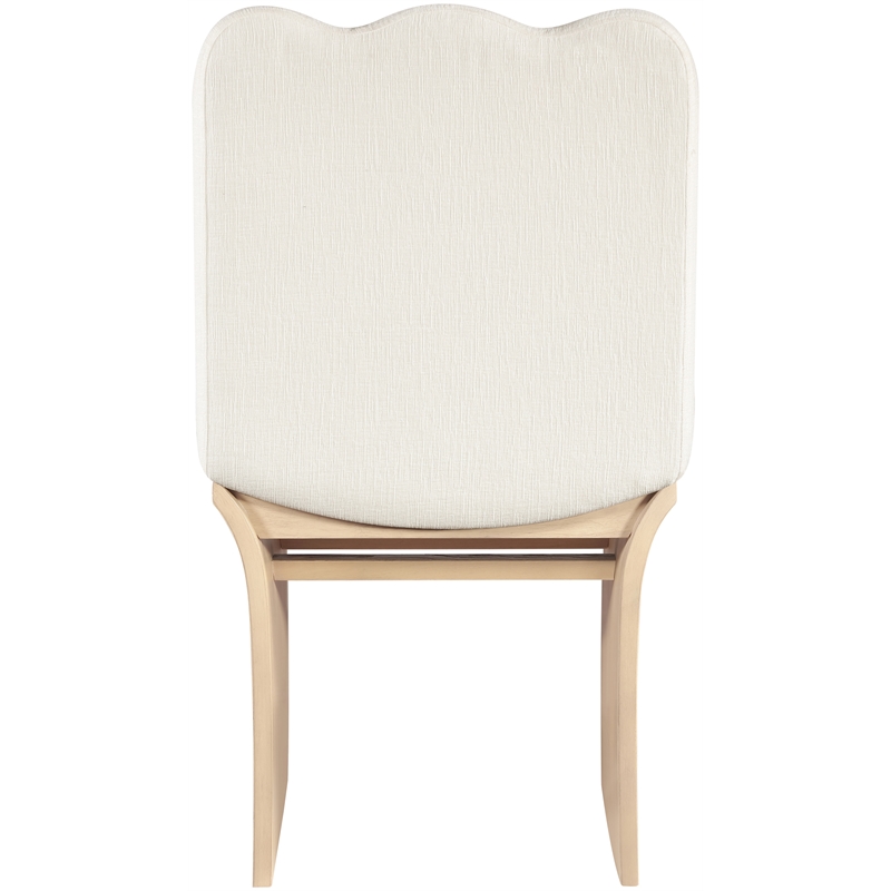 Meridian Furniture Shaw Cream Chenille Fabric Upholstered Dining Chair