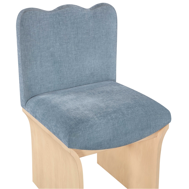 Meridian Furniture Shaw Light Blue Chenille Fabric Upholstered Dining Chair