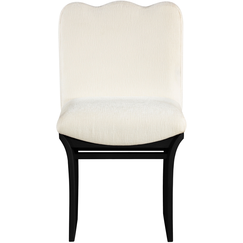 Meridian Furniture Shaw Cream Chenille Fabric Upholstered Dining Chair