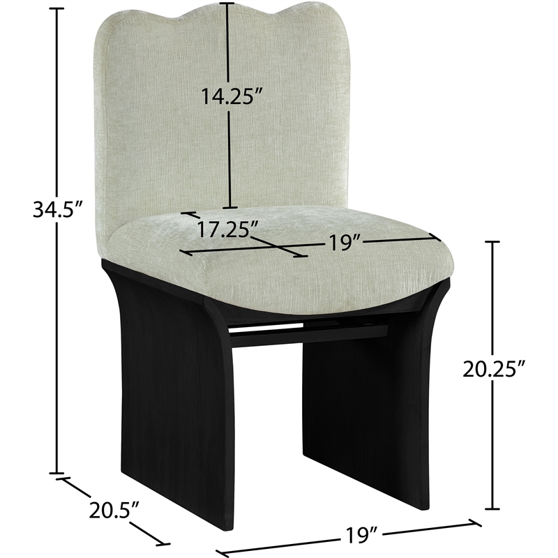 Meridian Furniture Shaw Mint Chenille Fabric Upholstered Dining Chair