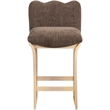 Meridian Furniture Shaw Brown Chenille Fabric Upholstered Counter Stool