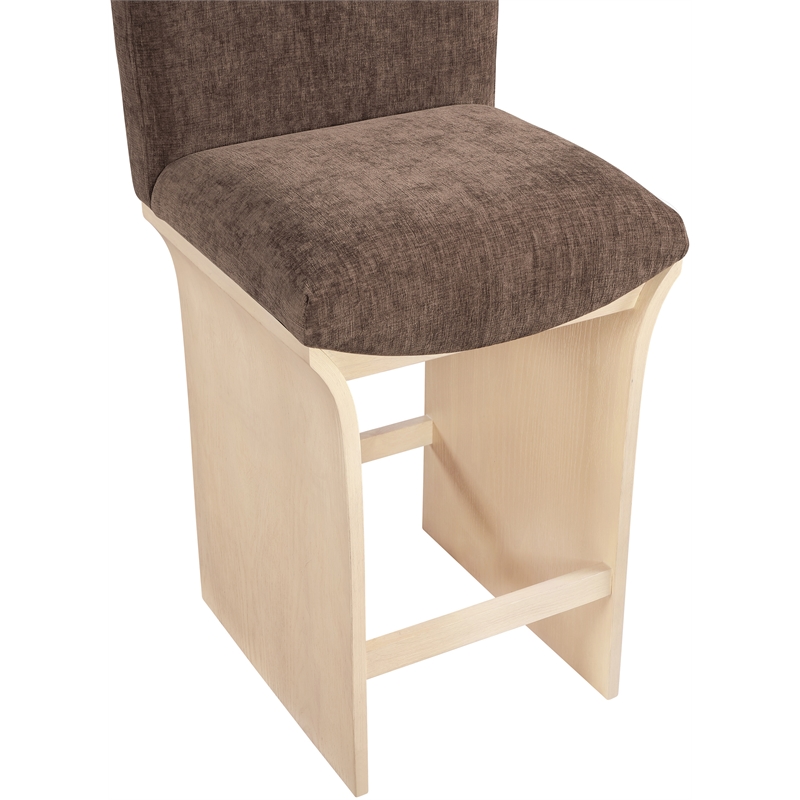 Meridian Furniture Shaw Brown Chenille Fabric Upholstered Counter Stool