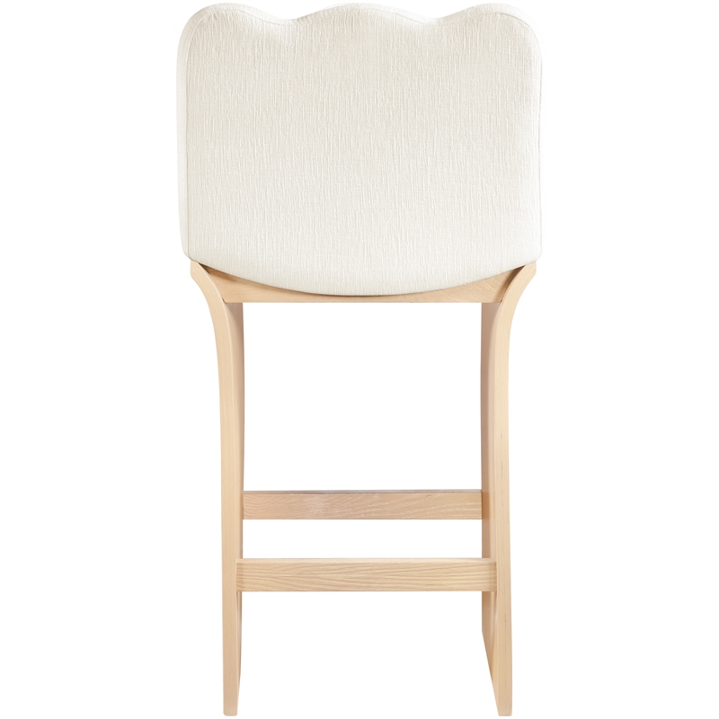 Meridian Furniture Shaw Cream Chenille Fabric Upholstered Counter Stool