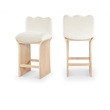 Meridian Furniture Shaw Cream Chenille Fabric Upholstered Counter Stool