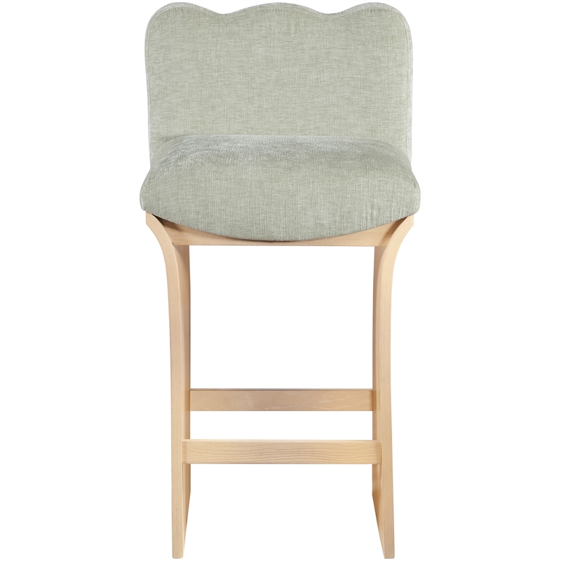 Meridian Furniture Shaw Mint Chenille Fabric Upholstered Counter Stool