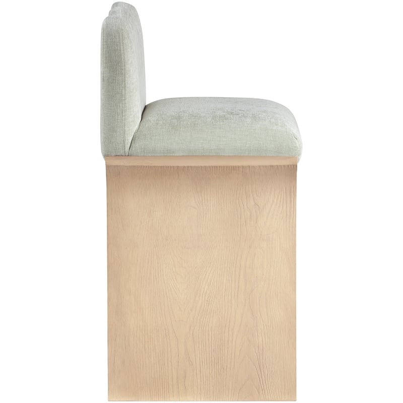 Meridian Furniture Shaw Mint Chenille Fabric Upholstered Counter Stool