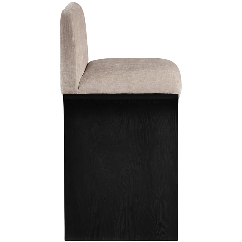 Meridian Furniture Shaw Beige Chenille Fabric Upholstered Counter Stool