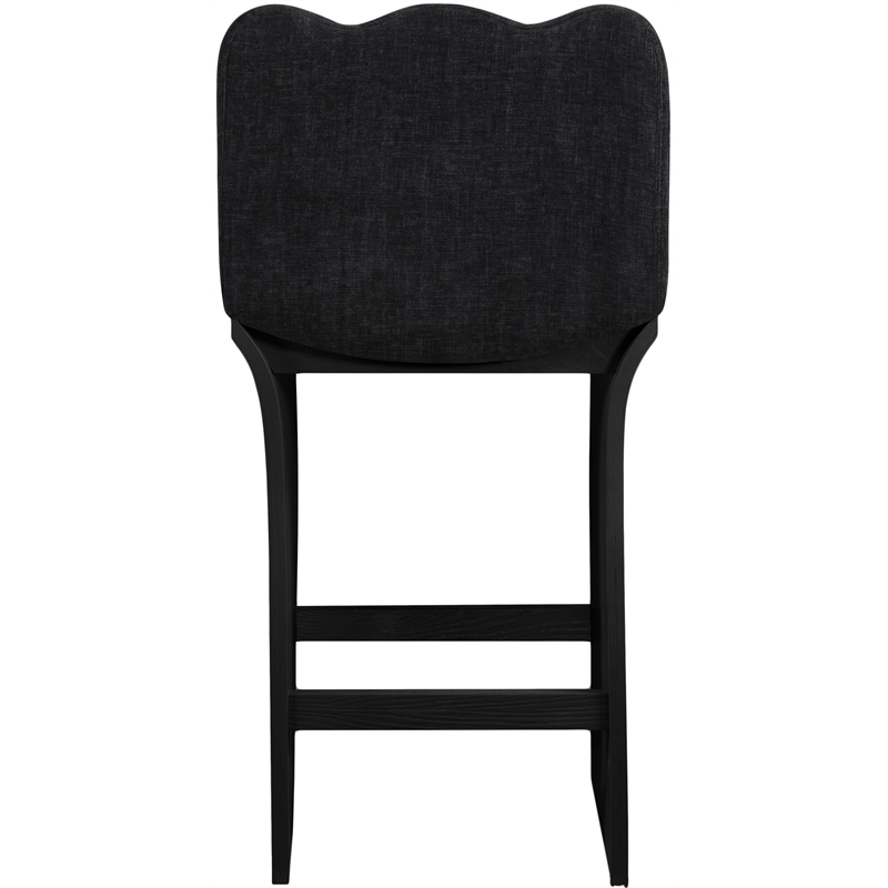 Meridian Furniture Shaw Black Chenille Fabric Upholstered Counter Stool