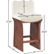 Meridian Furniture Shaw Cream Chenille Fabric Upholstered Counter Stool