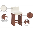 Meridian Furniture Shaw Cream Chenille Fabric Upholstered Counter Stool