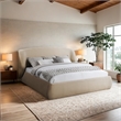 Meridian Furniture Sandro Beige Chenille Fabric Upholstered Full Bed