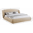 Meridian Furniture Sandro Beige Chenille Fabric Upholstered Full Bed