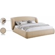 Meridian Furniture Sandro Beige Chenille Fabric Upholstered Full Bed