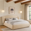 Meridian Furniture Sandro Beige Chenille Fabric Upholstered Full Bed